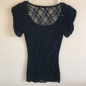 Derek Heart Black Lace T-shirt